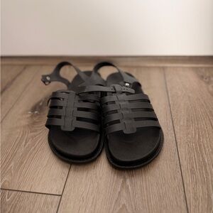 Amazon Women’s Black Multi-Strap Leather Sandals